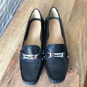 NWOT Geox Black Leather Loafers